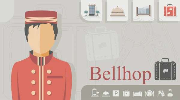 Conceito de ocupação - Bellhop —  Vetores de Stock