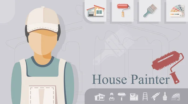 Род занятий - House Painter — стоковый вектор
