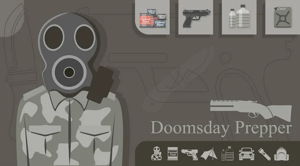 Concepto de Prepper de Doomsday — Archivo Imágenes Vectoriales