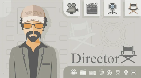 Profesión Concepto - Director de cine — Archivo Imágenes Vectoriales