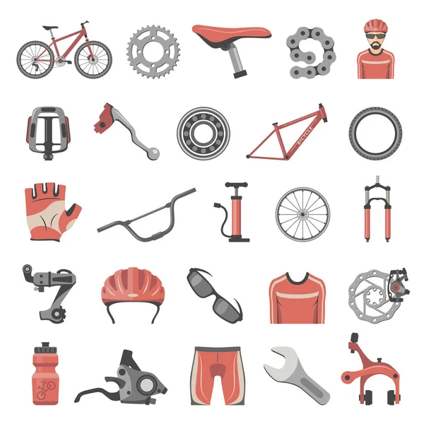 自転車の部品や機器のアイコン — ストックベクタ