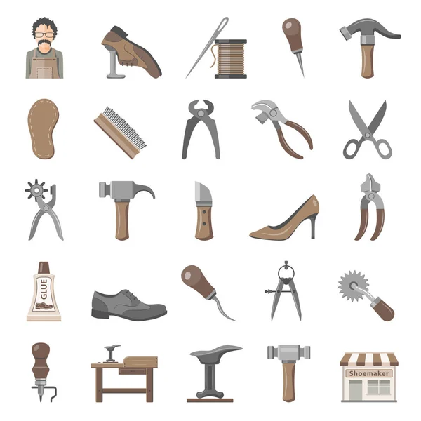 Набор Инструментов Иконок Обуви — стоковый вектор