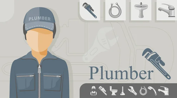 Plumber Related Icons — Stock Vector