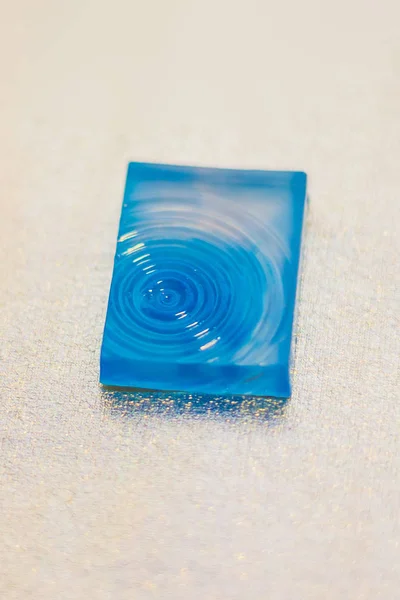 Crystal made of blue epoxy resin — Stock Photo, Image