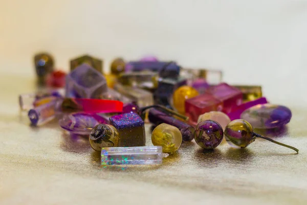 Cristales hechos de resina epoxi de cerca — Foto de Stock