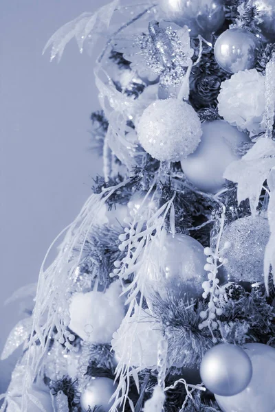 Classic Blue color of the year 2020 Christmas tree close-up — Stock Photo, Image