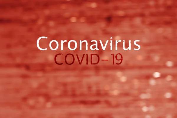 Абстрактне Зображення Крові Написом Coronavirus Covid Ризик Здоров Пандемії Вірус — стокове фото