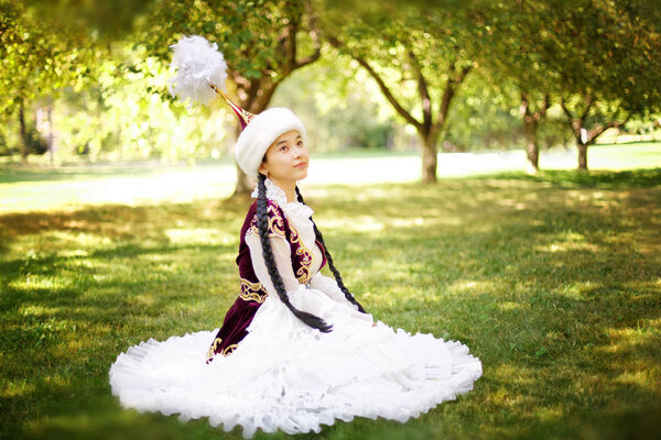 Beautiful kazakh woman in national costume