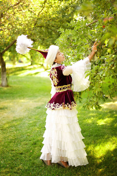 Beautiful kazakh woman in national costume