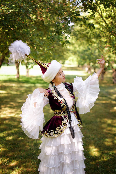 Beautiful kazakh woman in national costume