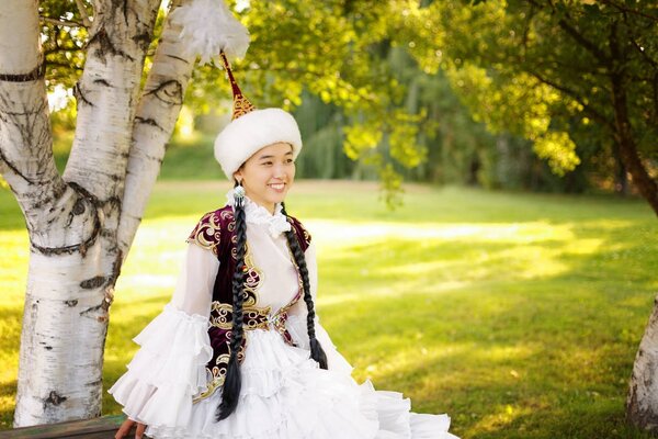 Beautiful kazakh woman in national costume