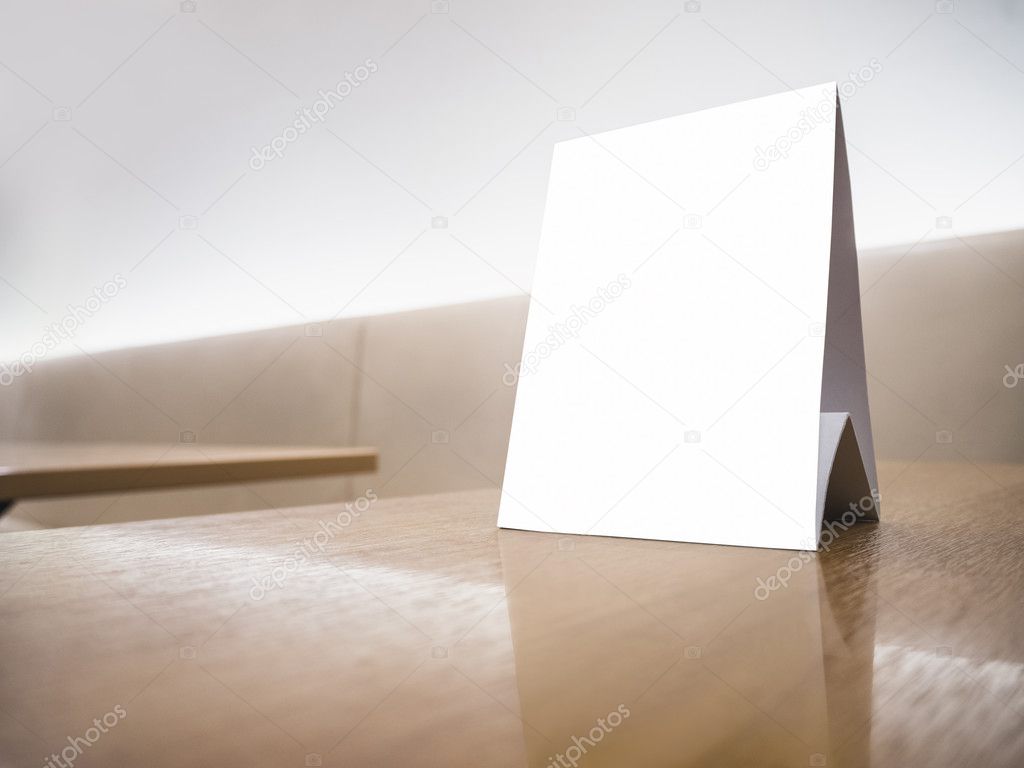 Download Mock Up Menu Frame Sign On Table Counter Restaurant Cafe Stock Photo Image By C Viteethumb 126468132
