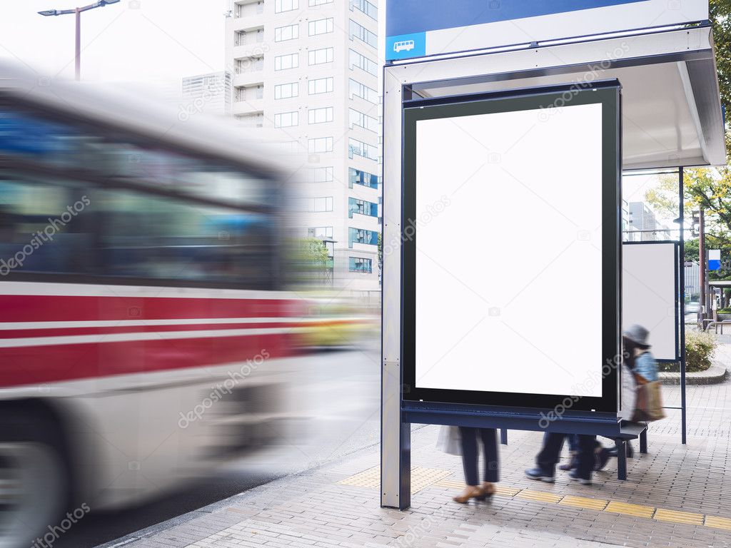 Download Free Mock Up Billboard Banner Template At Bus Shelter Media Outdoor Display Stock Photo C Viteethumb 126581066 PSD Mockup Template