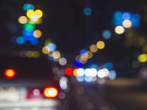 Jam samochodów rozmycie ruchu i światła na drodze tło Bokeh — Zdjęcie stockowe