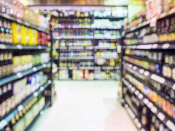 Exibição de prateleira Blur Supermercado Varejo Comércio por grosso Mercearia — Fotografia de Stock