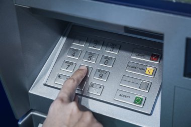 Şifre şifre koruması el düğmesini numara bankacılık otomatik