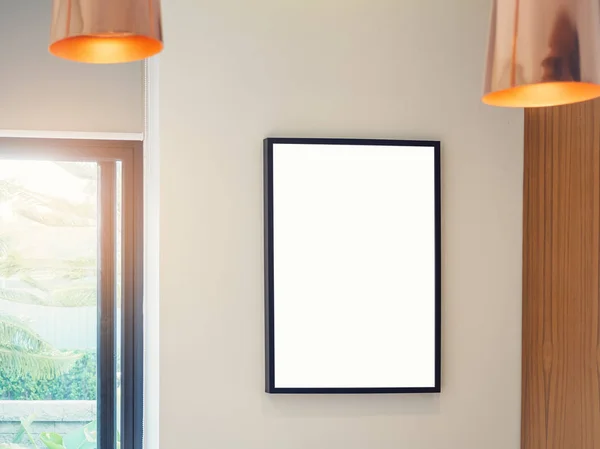 Mock up Poster Frame verlichting interieur decoratie — Stockfoto