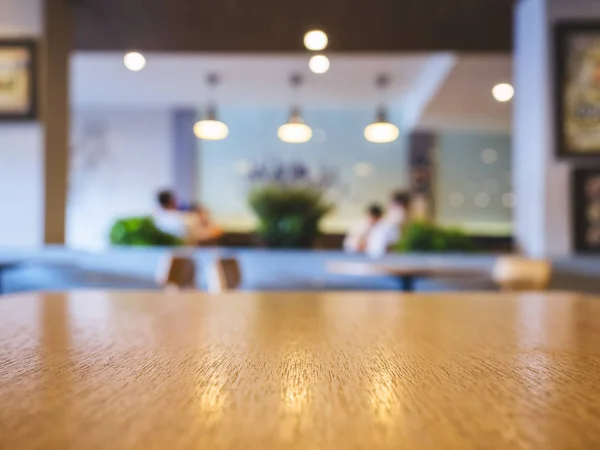 Table Top with Blurred People in Cafe Restaurant Interior — Stock Photo, Image