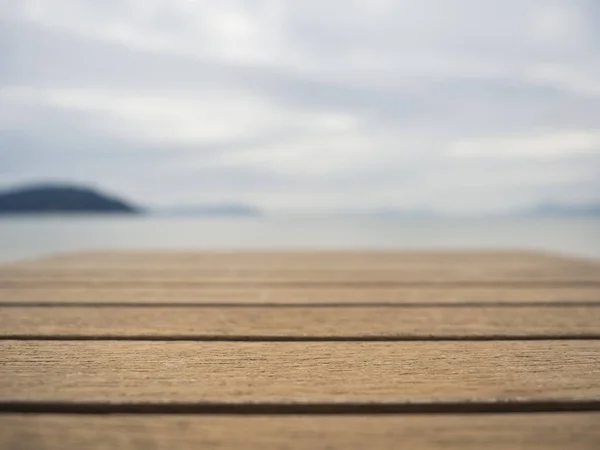 Comptoir planches en bois Île bord de mer Fond d'été — Photo