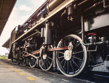 Buhar lokomotif direksiyonu altyapısı tren motoru 