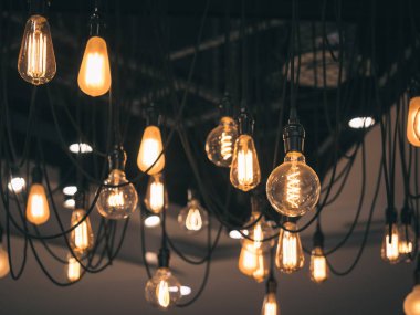 Ampulleri iç dekorasyon Vintage stili nesne