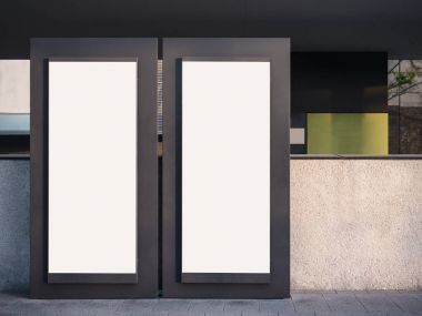 Banner şablon siyah çerçeve medya kamu binası içinde alay