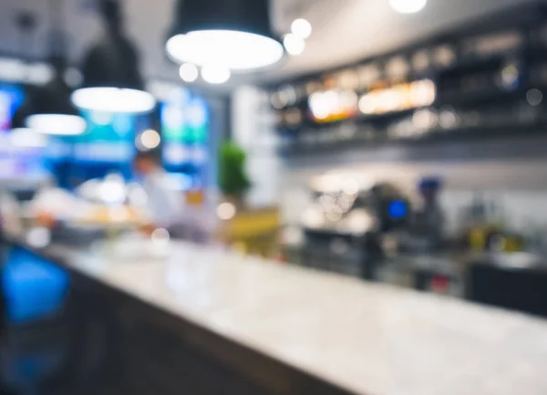 Küche Speisekammer Theke Mit Beleuchtung Lampe Innenraum Verschwimmen Hintergrund — Stockfoto