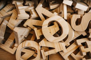 Ahşap alfabe tipi el sanatları sanayi tedarik