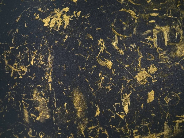 Pincel de textura grunge dourado na cor preta Fundo abstrato — Fotografia de Stock
