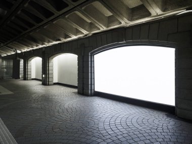 Kadar boş afiş kapalı ortam ortam ışık kutu set kamu binası alay