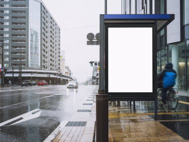 Billboard Banner şablon otobüs sığınak medya açık işareti alay