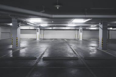 Empty Parking lot Building basement underground clipart