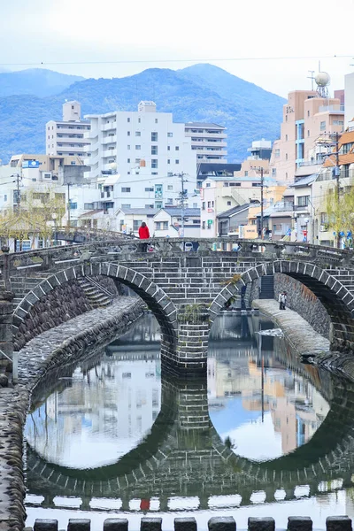 Nagasaki Japan Feb 2012 Spectacles Bridge Nagasaki Attraction Architecture Tourist — Stok Foto