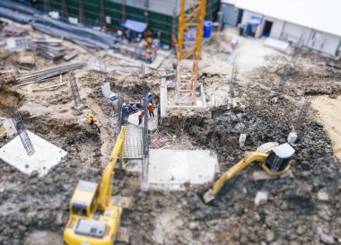İnşaat site açık hava Üstten Görünüm