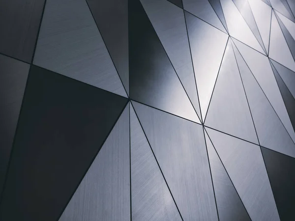 钢制金属几何图案现代墙体设计银白色 — 图库照片
