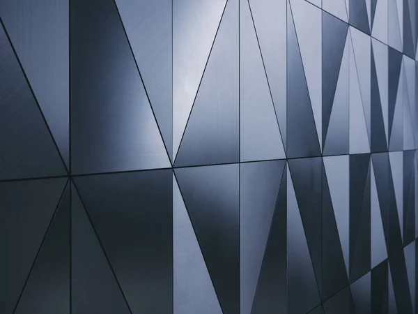 Steel Metallic geometric pattern Modern wall design Silver colour — ストック写真