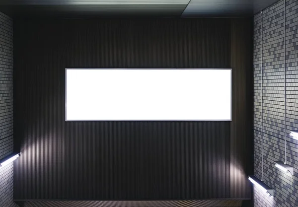 Mock up Banner φως κουτί Media Διαφήμιση Είσοδος Εσωτερικό κτίριο — Φωτογραφία Αρχείου
