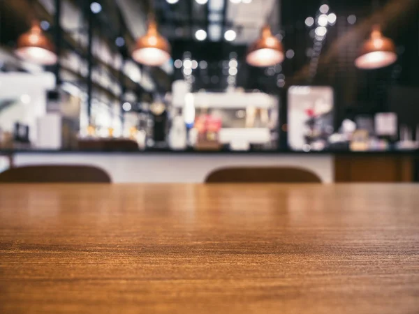 Mesa Top Café Cafetería Interior Restaurante Diseño Iluminación Blur Fondo — Foto de Stock