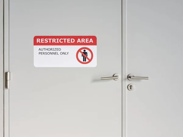 Restricted Area Sign Indoor Building Enter Signage Sticker — Stock Photo, Image