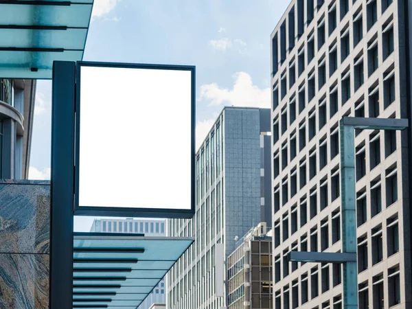 Mock Signage Blank Frame Sign Exterior Building Geschäftsstadt — Stockfoto