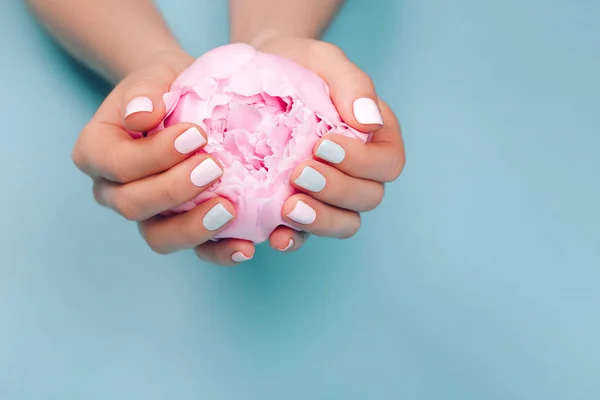 Elegante manicure femminile alla moda — Foto Stock