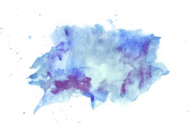 Soyut watercolore mavi ve violette leke