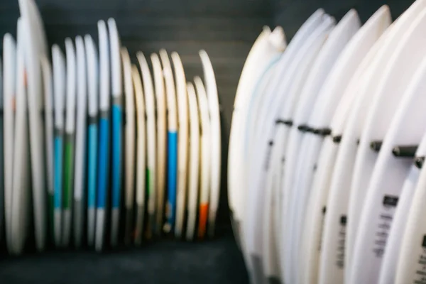 Conjunto de nuevas tablas de surf blancas — Foto de Stock