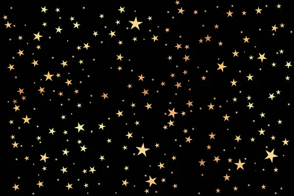 Fondo negro con estrellas doradas . —  Fotos de Stock