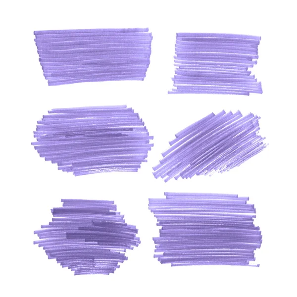 Ultra Violet fırça darbeleri kümesi — Stok fotoğraf