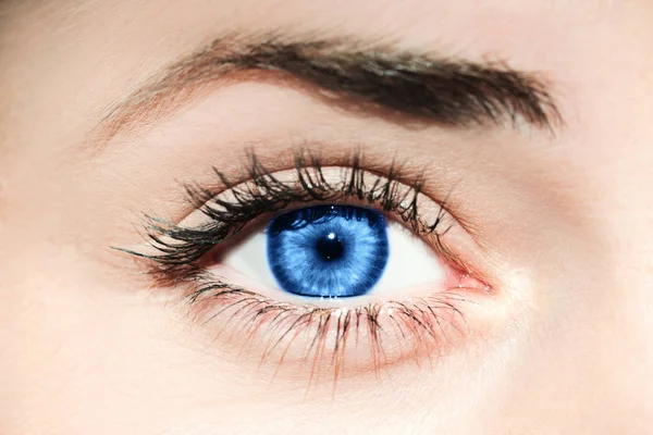 Blauw womans oog — Stockfoto