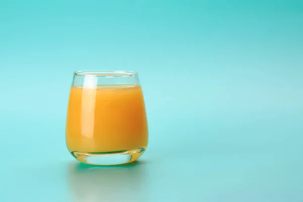 Orange Juiceover Blue Background Food Supplement Concept — Stock Photo, Image