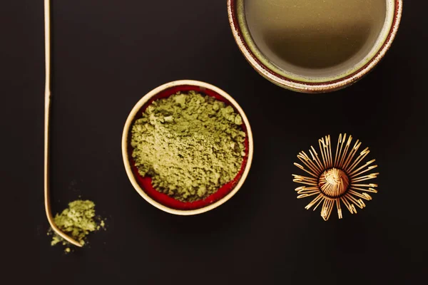 Chasen Batedor Bambu Especial Colher Chá Matcha Bebida Com Espuma — Fotografia de Stock