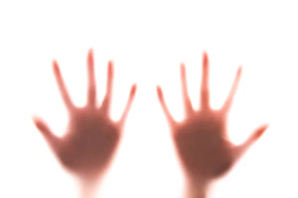 Дві Розмиті Руки Ізольовані Білому Тлі Небезпека Може Бути Руках — стокове фото