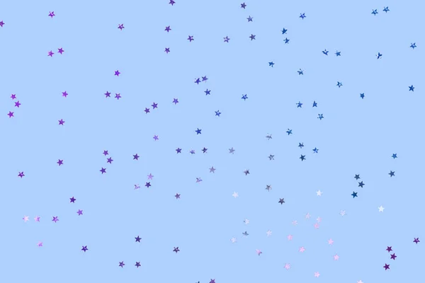 Vallende Confetti Achtergrond Sparkles Pastelblauwe Trendy Achtergrond Feestelijke Achtergrond Voor — Stockfoto